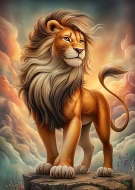 Majestic Lion on a Rocky Outcrop