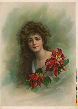 Woman with Poinsettias
