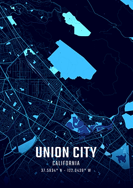 Union City California Midnight City Map