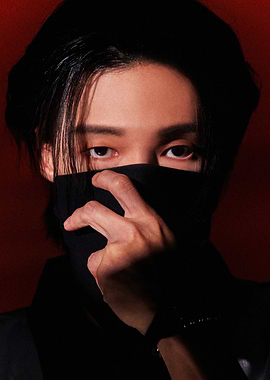 ateez with Mask and Intense Eyes