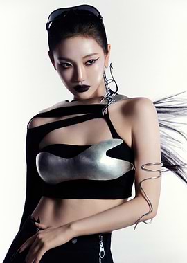 Futuristic Fashion aespa with Dark Makeup