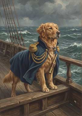 Golden Retriever Naval Captain