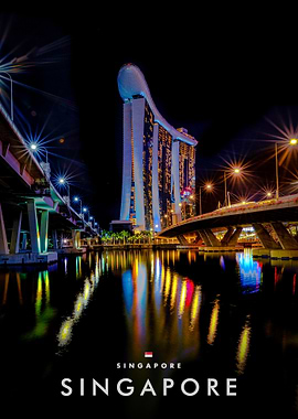 Singapore Marina Bay Sands at Night