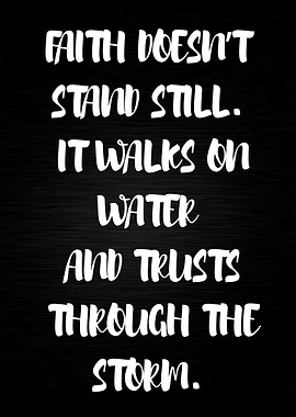 Faith quote on black background