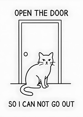 Cat at the door text art