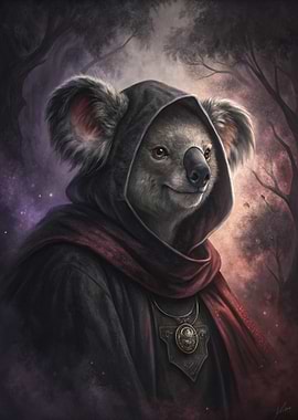 Koala in a Hooded Robe