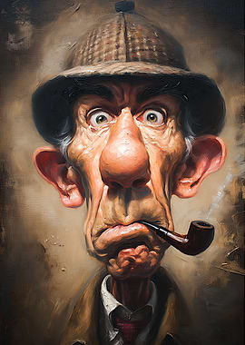 Caricature of a Man with a Pipe