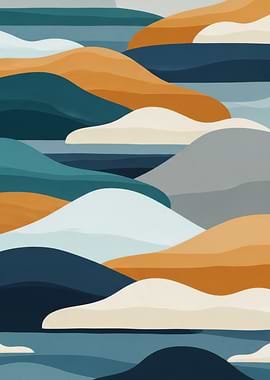 Abstract Landscape with Rolling Hills