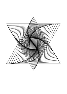 Geometric Starburst Line Art