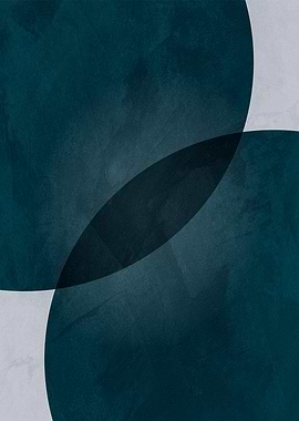 Abstract Teal and Gray Circles