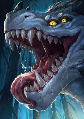 Fierce Dragon Head Close-Up