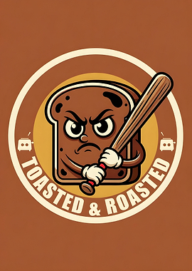 Angry Toast with Baseball Bat