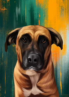 Dog Portrait with Abstract Background