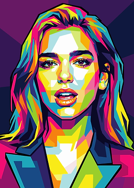 Colorful Pop Art Portrait of a Woman