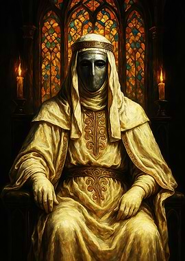 Masked figure in ornate robes