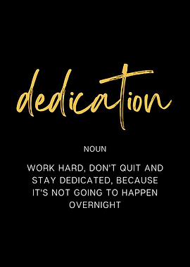 Dedication definition poster