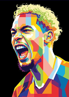 Hugo Ekitike Colorful Portrait