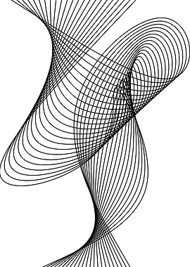 Abstract Black and White Line Art