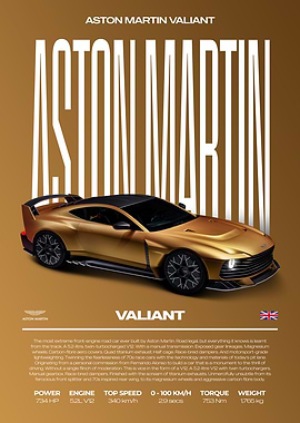 Aston Martin Valiant Car Poster