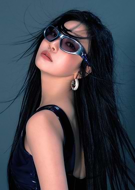 aespa with Sunglasses and Black Hair