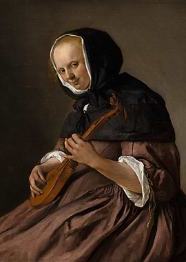 Woman Playing a Lute
