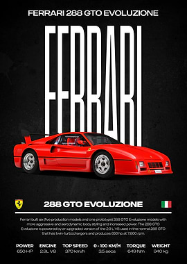 Ferrari 288 GTO Evoluzione Poster