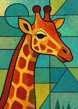 Stylized Giraffe Portrait