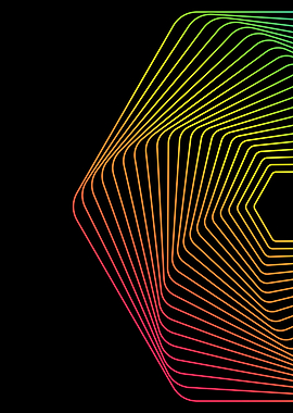 Abstract Hexagonal Gradient Lines