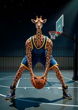 Giraffe basketball player