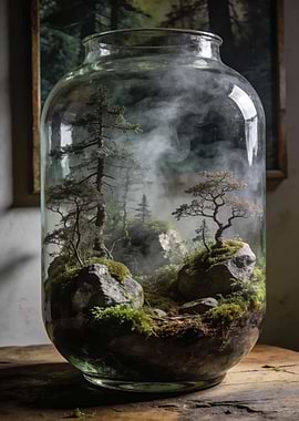Enclosed Forest Terrarium with Mist