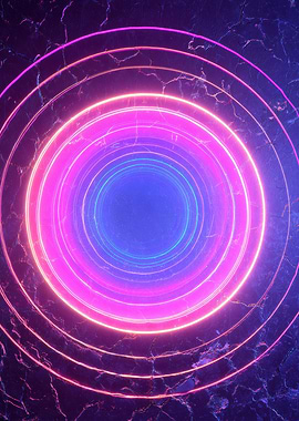 Neon Tunnel with Marble Background