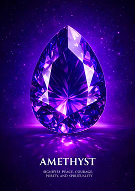 Amethyst Gemstone with Text