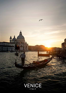 Venice Gondola at Sunset