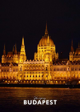 Budapest Parliament Building at Night