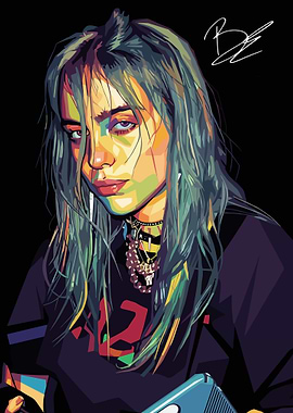 Billie Eilish Pop Art Portrait