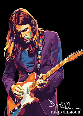 David Gilmour Playing Guitar