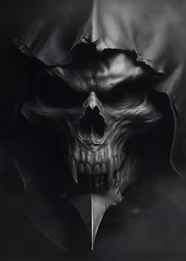 Grim Reaper Skull with Hood