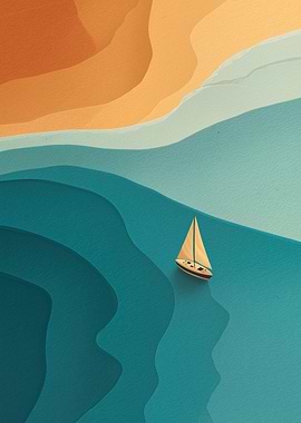 Sailboat on turquoise water near sandy beach