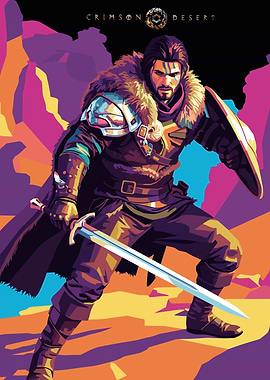 Crimson Desert Warrior with Sword