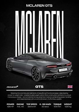 McLaren GTS Car Poster