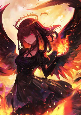 Fiery Angel with Dark Wings
