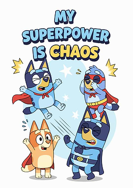 Bluey and Bingo as Superheroes
