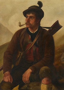 Hunter with Pipe and Rifle