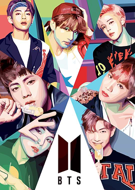 BTS Pop Art Collage