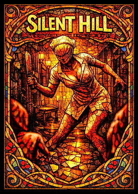 Silent Hill Nurse Stained Glass Art