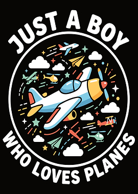 Boy Who Loves Planes Illustration
