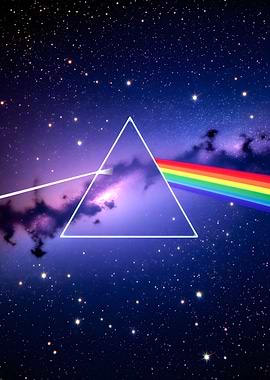 Prism in Space with Rainbow