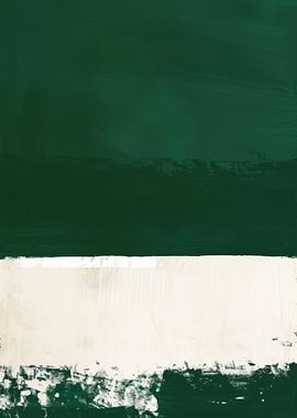 Abstract Green and White Painting