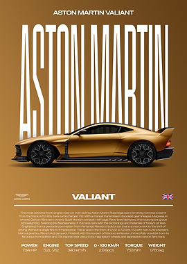 Aston Martin Valiant Car Poster