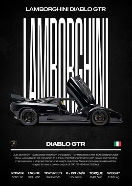 Lamborghini Diablo GTR Poster